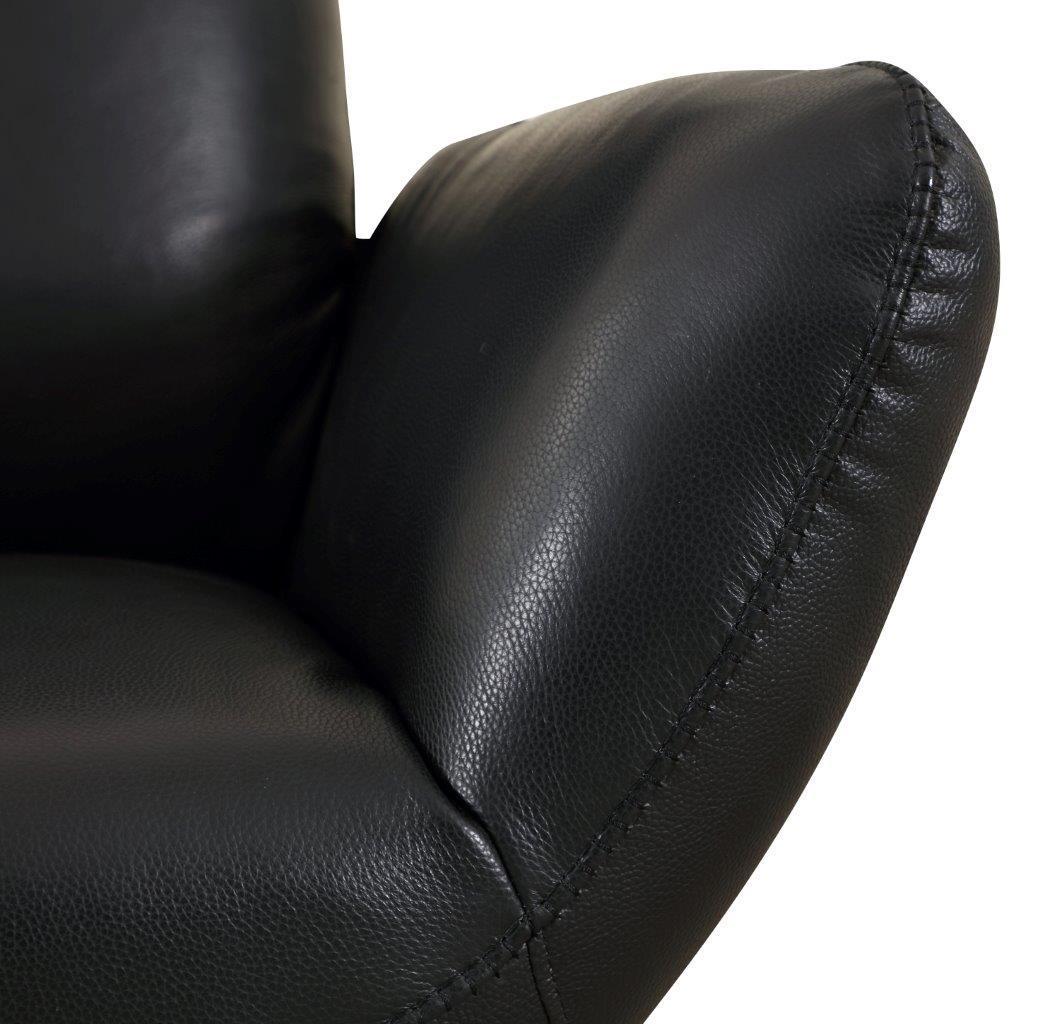 Global United 22" Modern Genuine Italian Leather Lounge Chair Home Elegance USA