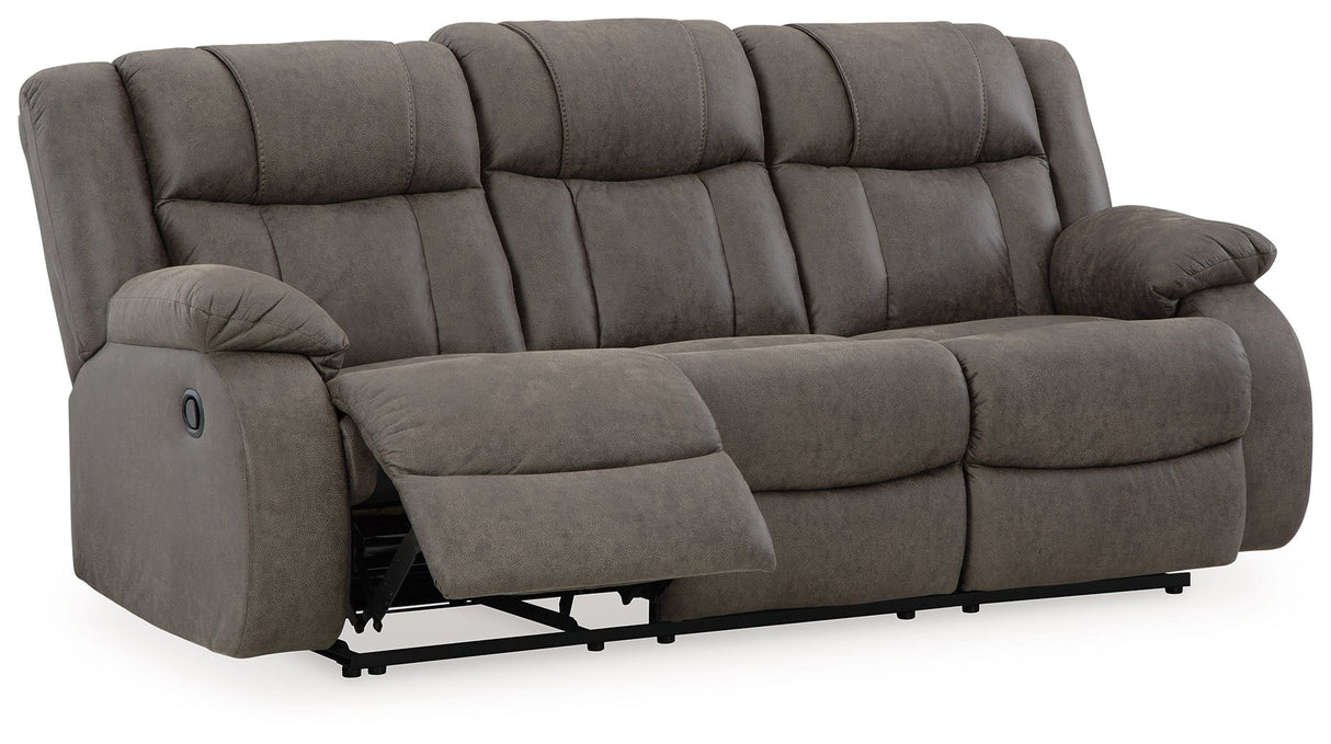 First Base - Gunmetal - 3 Pc. - Reclining Sofa, Reclining Loveseat, Rocker Recliner - Home Elegance USA
