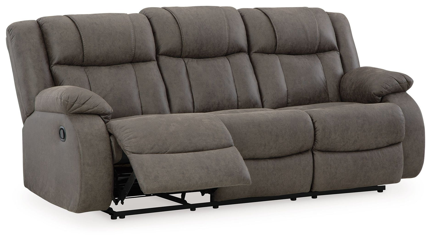 First Base - Gunmetal - 3 Pc. - Reclining Sofa, Reclining Loveseat, Rocker Recliner - Home Elegance USA