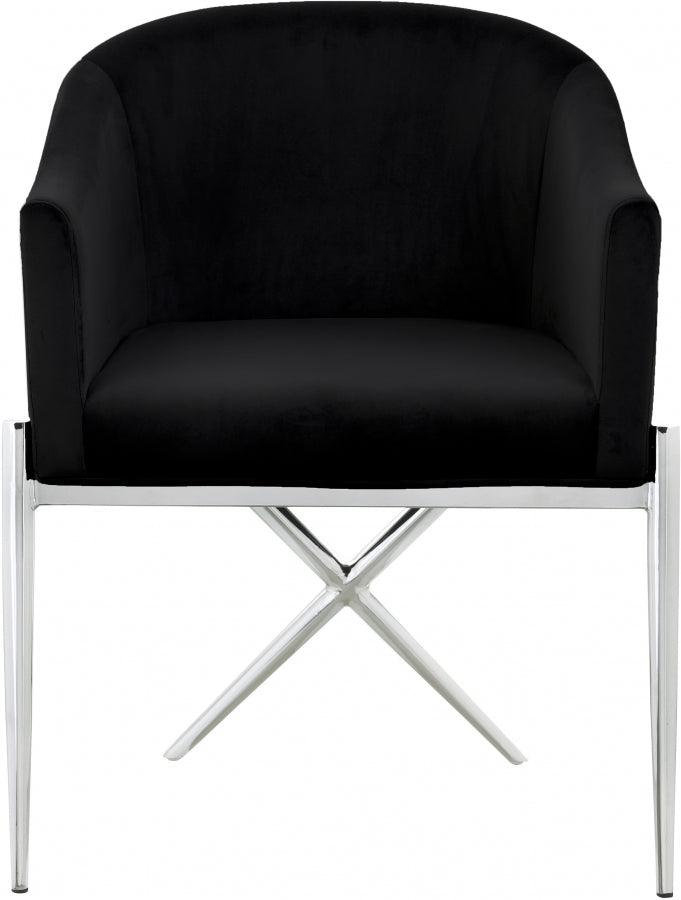 Meridian Furniture - Xavier Velvet Dining Chair Set Of 2 In Black - 762Black-C