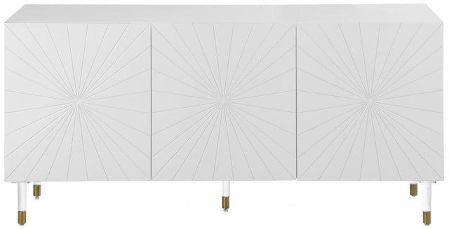 Meridian Furniture - Starburst Sideboard-Buffet In White Lacquer - 316