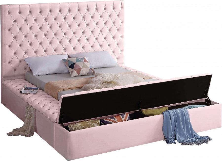 Bliss Velvet King Bed In Pink - Blisspink - K | Meridian | Home Elegance USA
