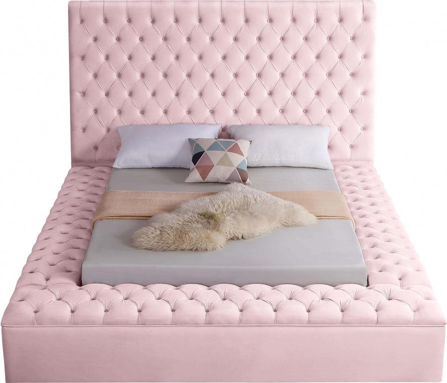 Bliss Velvet King Bed In Pink - Blisspink - K | Meridian | Home Elegance USA