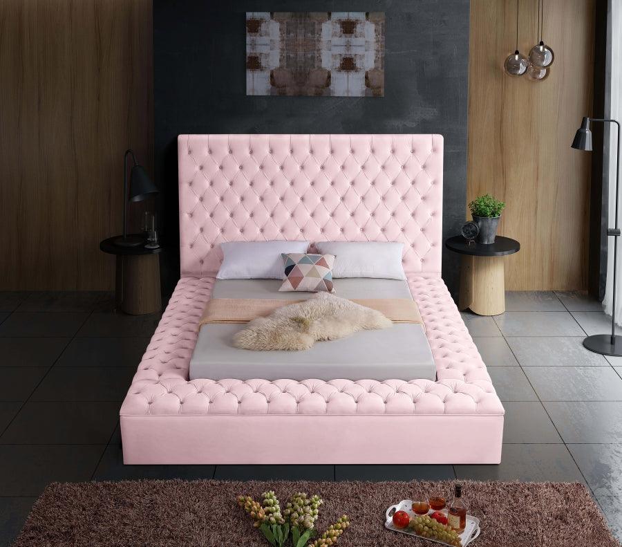 Bliss Velvet King Bed In Pink - Blisspink - K | Meridian | Home Elegance USA