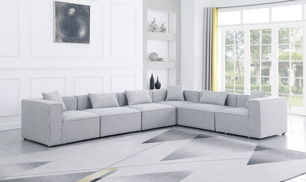 Cube - Modular Sectional 6 Piece - Gray - Modern & Contemporary | Home Elegance USA