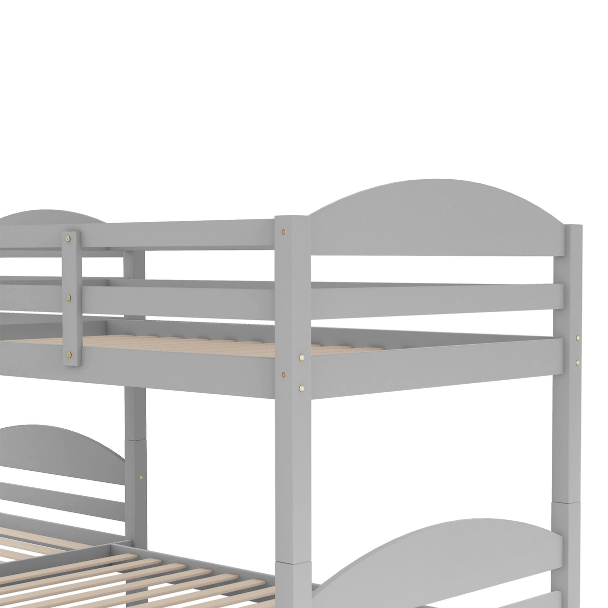 Twin L-Shaped Bunk bed with Trundle-Gray(OLD SKU:LP000024AAE) - Home Elegance USA
