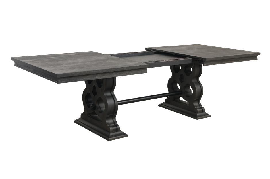 Arasina Dark Pewter Extendable Rectangular Dining Table 5559N - 96 | Homelegance | Home Elegance USA