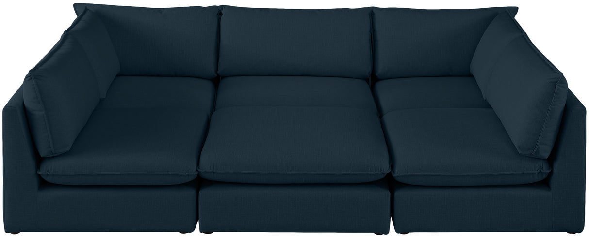 Mackenzie - Modular Sectional 6 Piece - Navy - Home Elegance USA