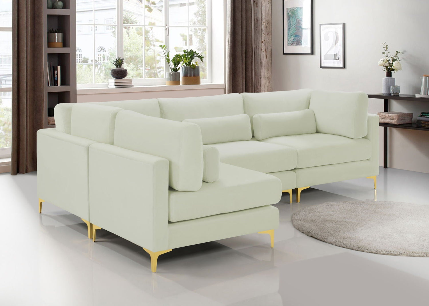 Julia - Modular Sectional 4 Piece - Cream - Home Elegance USA
