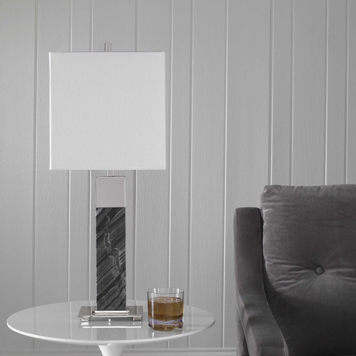 Uttermost Pilaster Black Marble Table Lamp - Home Elegance USA