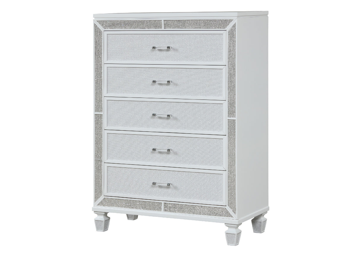 Crystal Chest Made with Wood and Finished in White | Home Elegance USA