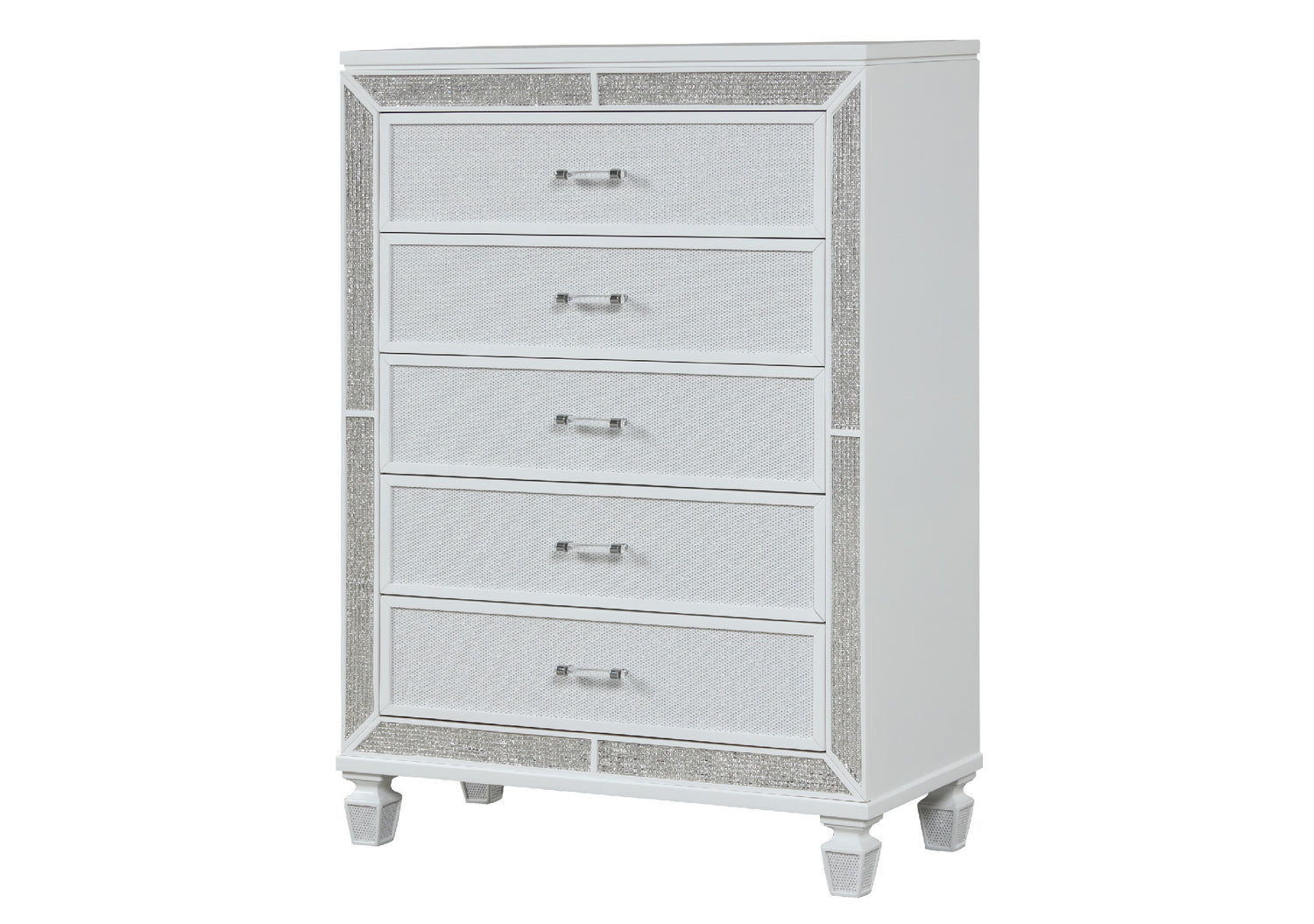 Crystal Chest Made with Wood and Finished in White | Home Elegance USA