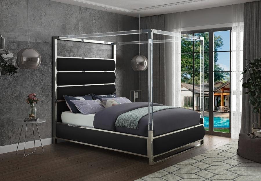 Meridian Furniture - Encore Faux Leather King Bed In Black - Encoreblack-K