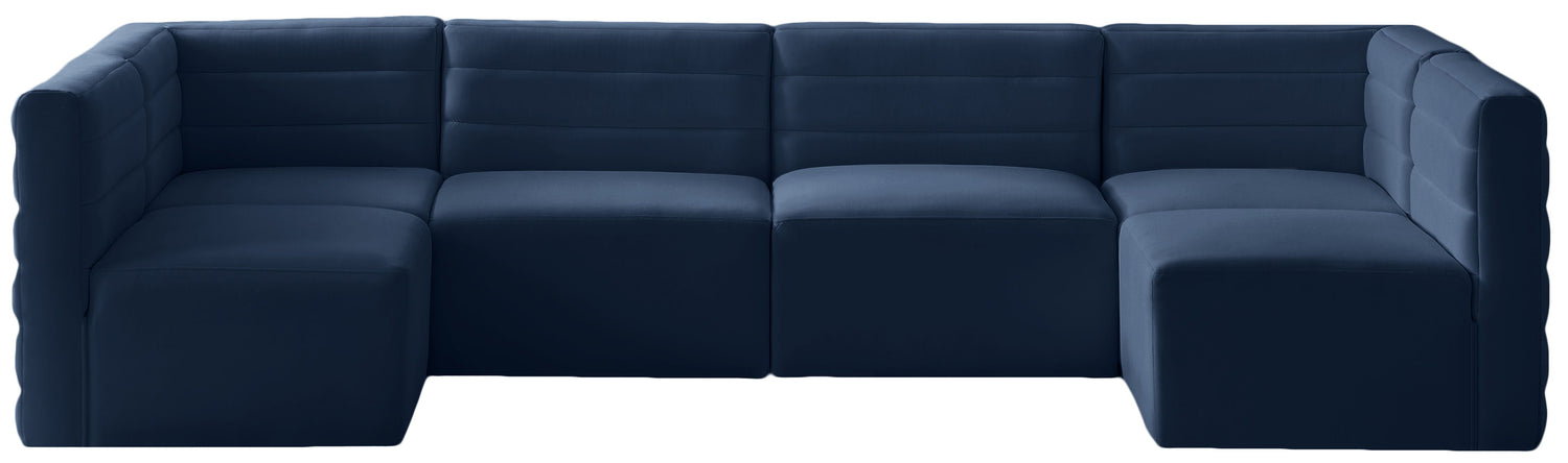 Quincy - Modular Sectional 6 Piece - Navy - Fabric - Home Elegance USA