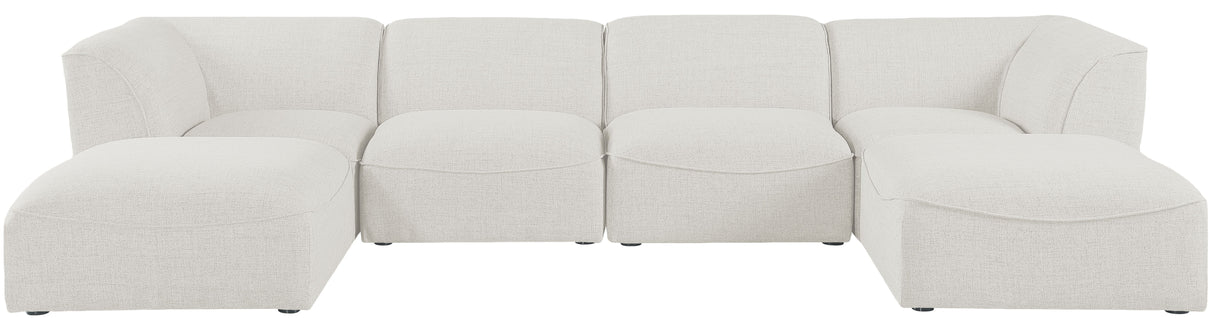 Miramar - Modular Sectional 6 Piece - Cream - Modern & Contemporary - Home Elegance USA