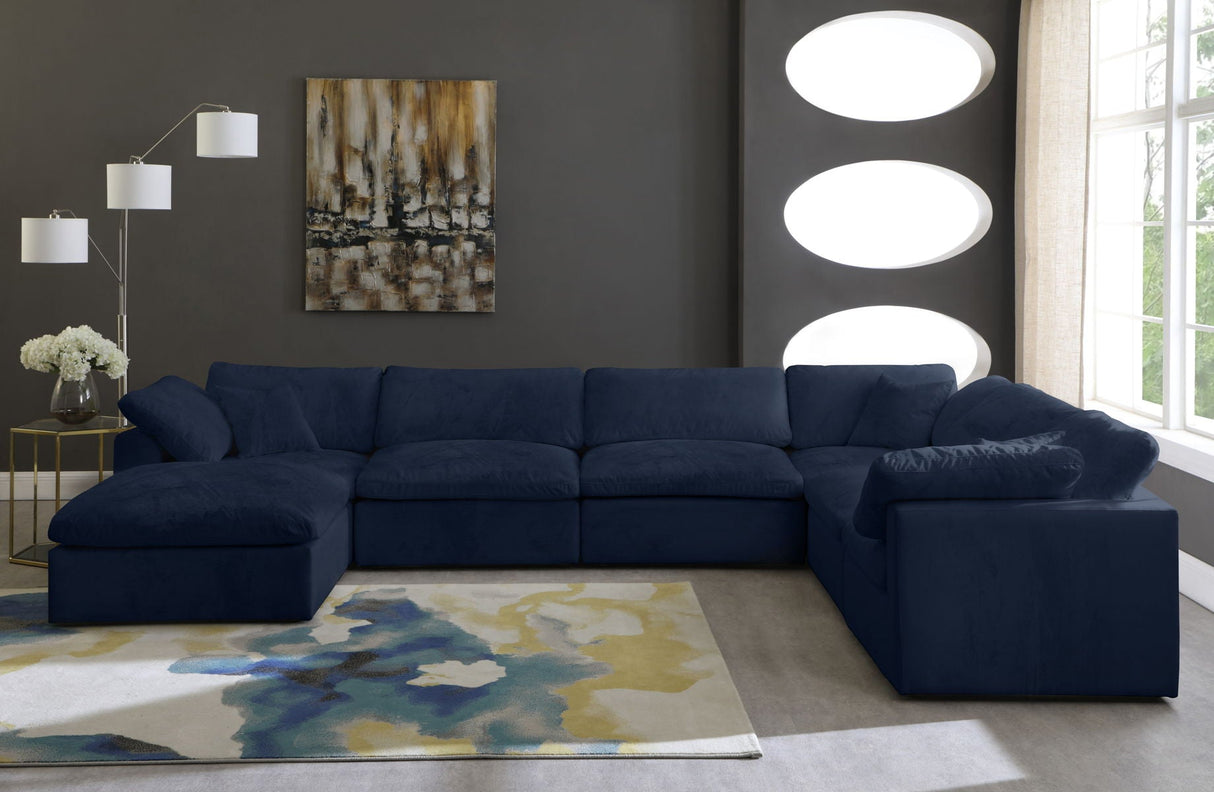 Cozy - Modular Sectional Cloud 7 Piece - Navy | Home Elegance USA