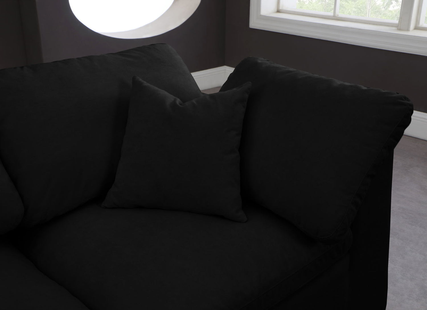 Cozy - Modular Sectional Cloud - Black - Fabric - Modern & Contemporary | Home Elegance USA