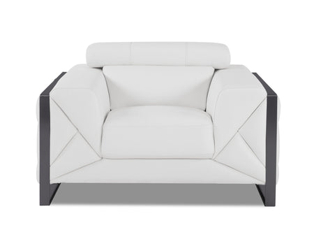 Global United Top Grain Italian Leather  Chair - Home Elegance USA