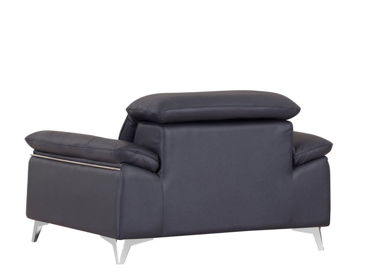 Global United Top Grain Italian Leather Chair - Home Elegance USA
