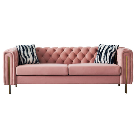Modern velvet sofa Blush Pink color - Home Elegance USA