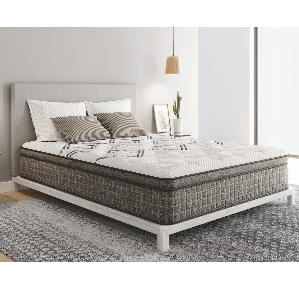 Queen -Soto Copper Hybrid Euro-Top 12.5" - Medium Feel - Home Elegance USA