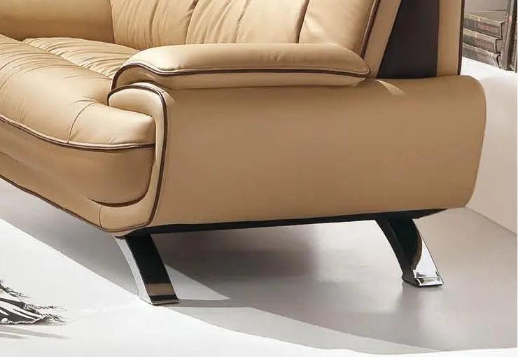 405 Contemporary Sofa And Loveseat In Beige/Brown Color | ESF | Home Elegance USA