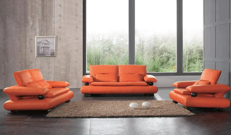 410 Contemporary Sofa And Loveseat In Orange Color | ESF | Home Elegance USA