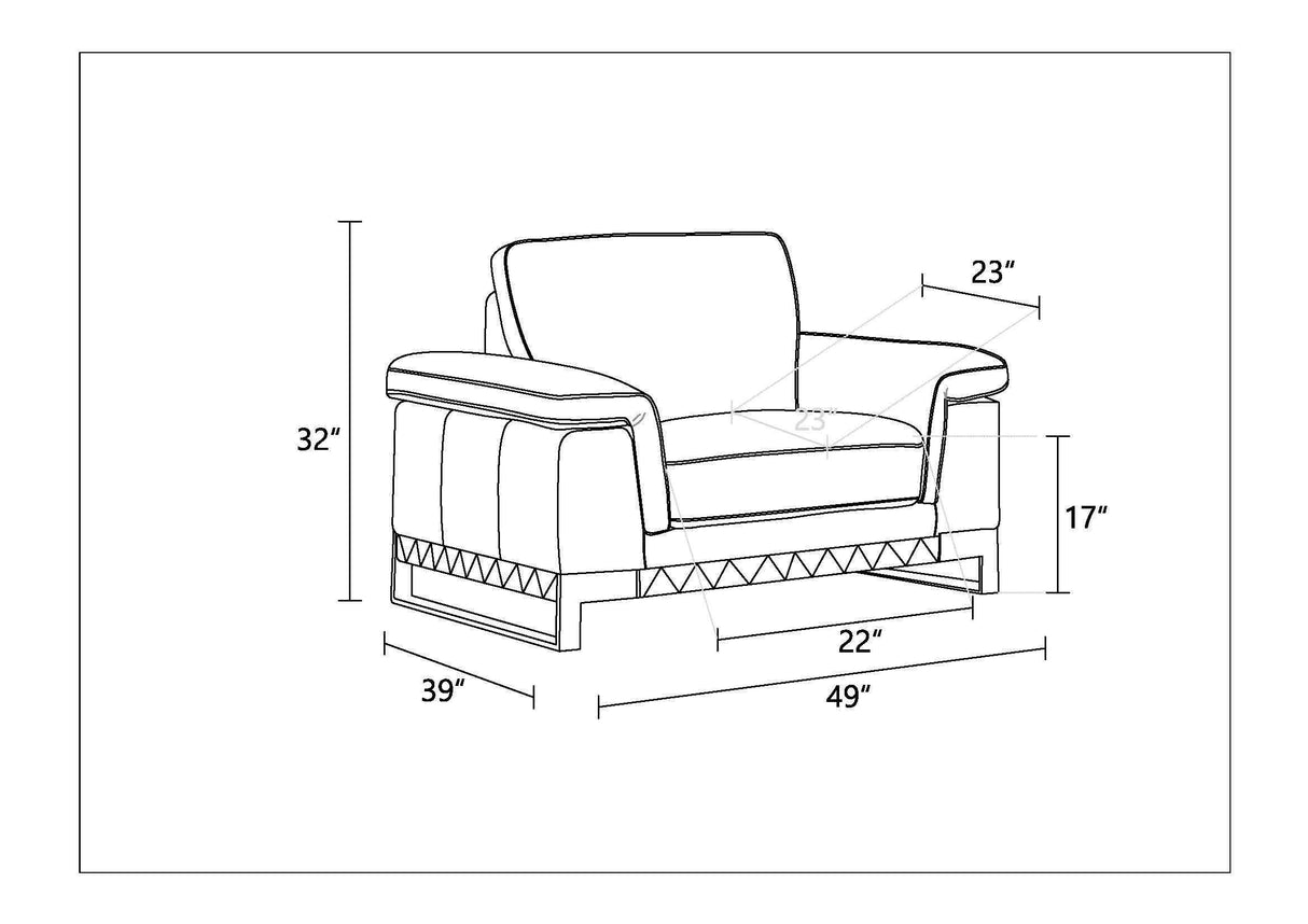 Top Grain Italian Leather Chair - Home Elegance USA