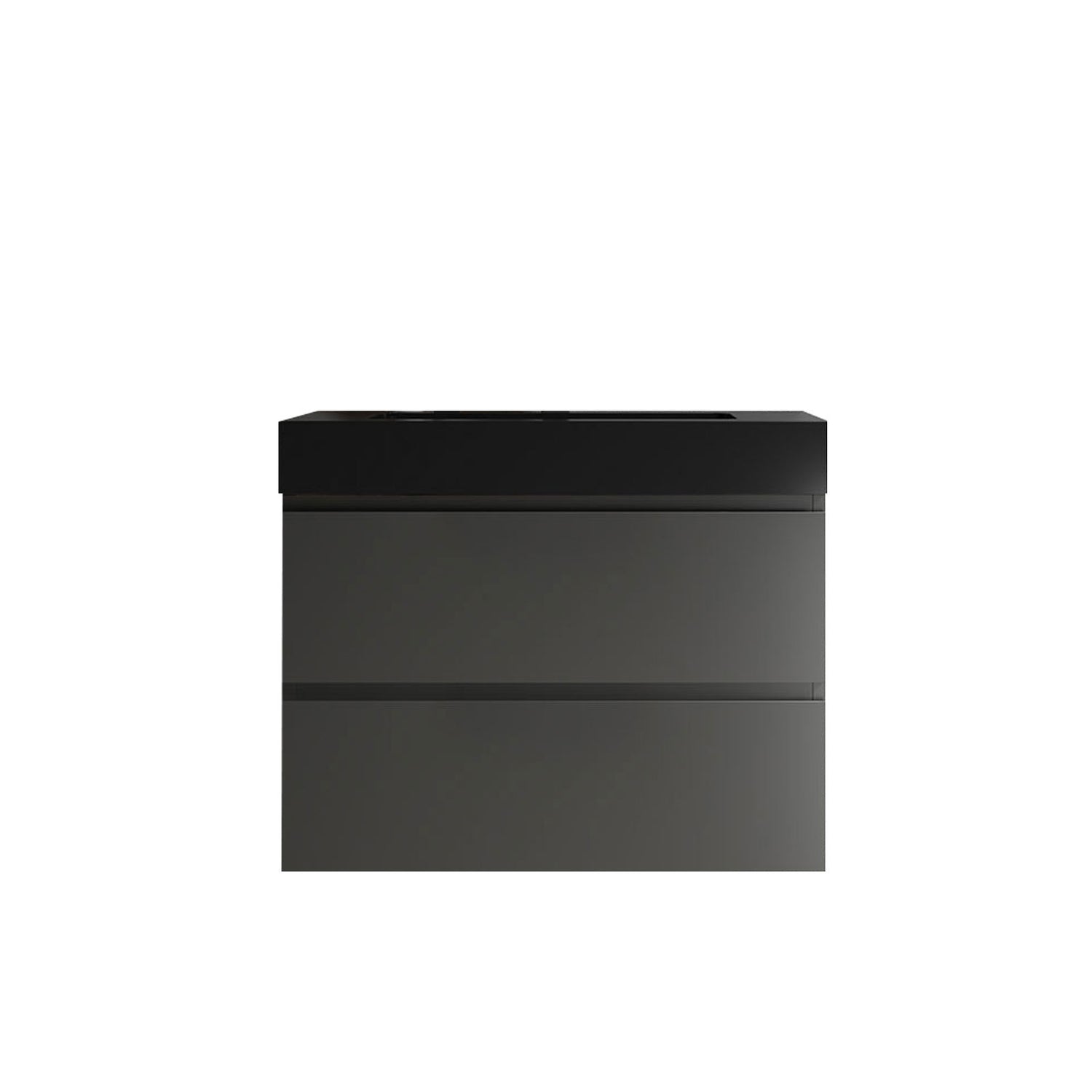 Alice 30" Gray Bathroom Vanity with Sink, Large Storage Wall Mounted Floating Bathroom Vanity for Modern Bathroom, One - Piece Black Sink Basin without Drain and Faucet | Home Elegance USA