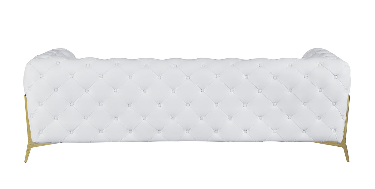 Global United Transitional Top Grain 100% Italian Leather  Upholstered Sofa Home Elegance USA