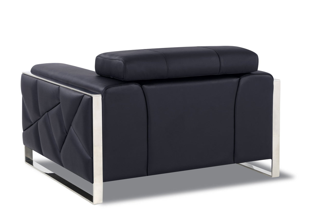 Global United Top Grain Italian Leather  Chair - Home Elegance USA