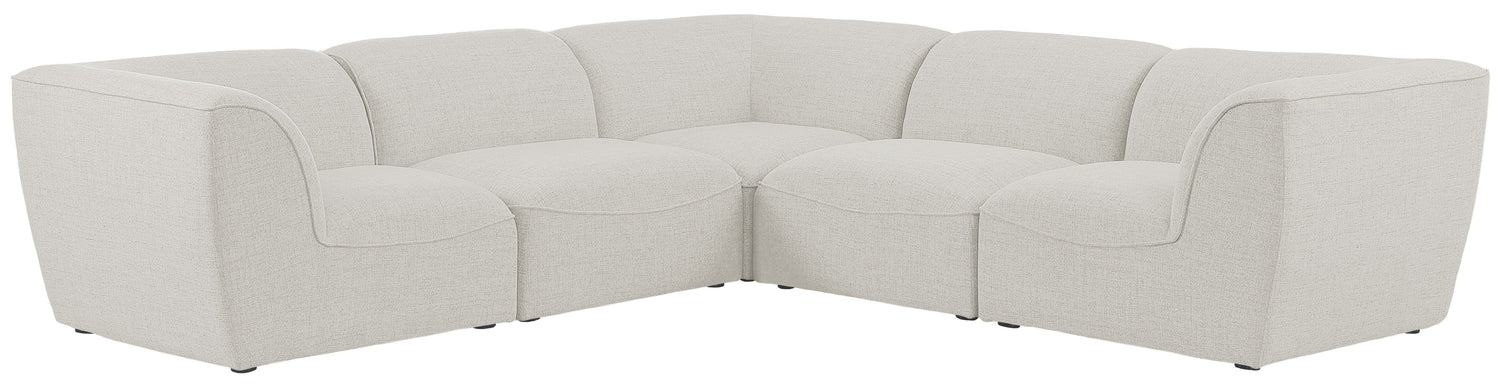 Miramar - Modular Sectional 5 Piece - Cream - Modern & Contemporary - Home Elegance USA