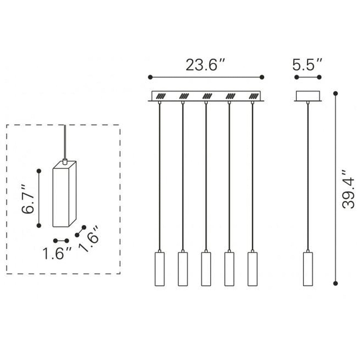 Zuo Celeron Ceiling Lamp Clear