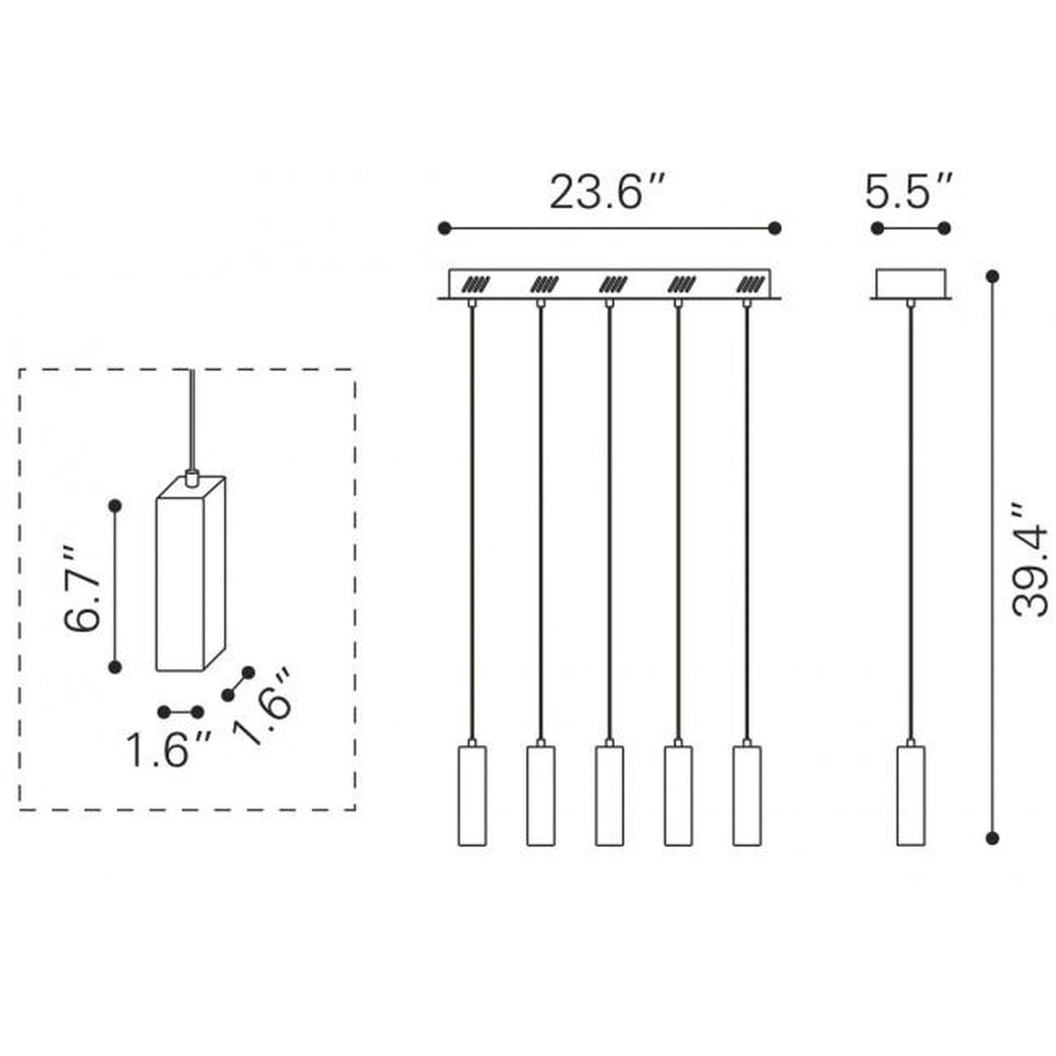 Zuo Celeron Ceiling Lamp Clear