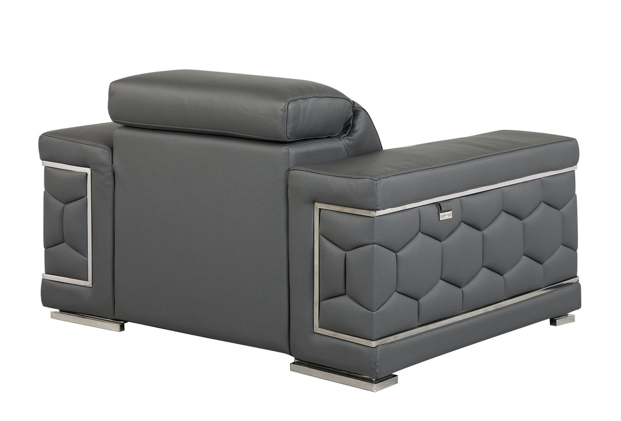 Top Grain Italian Leather Chair - Home Elegance USA