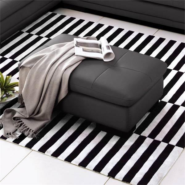 625 Grey Italian Leather Laf Sectional With Ottoman - 1754431131 - Lhfc - Ott - G | J&M | Home Elegance USA