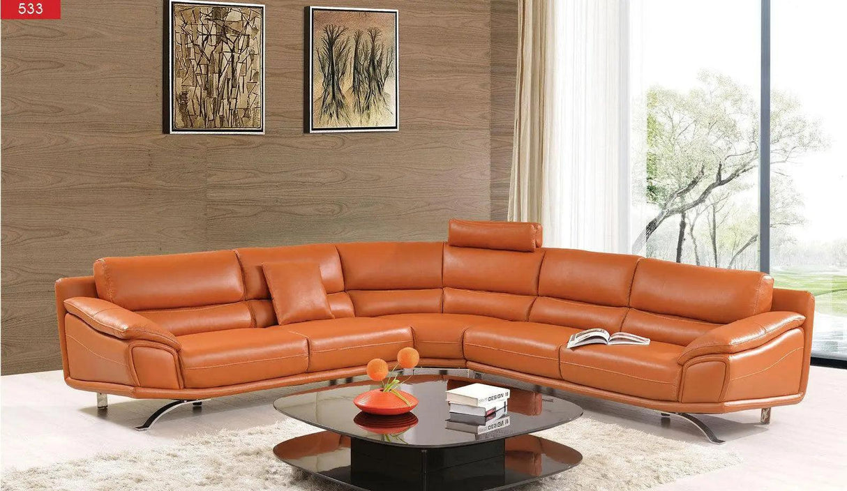 533 Modern Italian Leather Sectional | ESF | Home Elegance USA