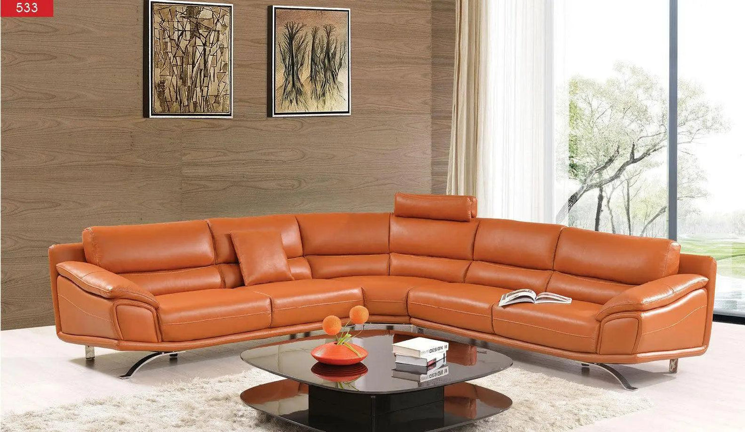 533 Modern Italian Leather Sectional | ESF | Home Elegance USA