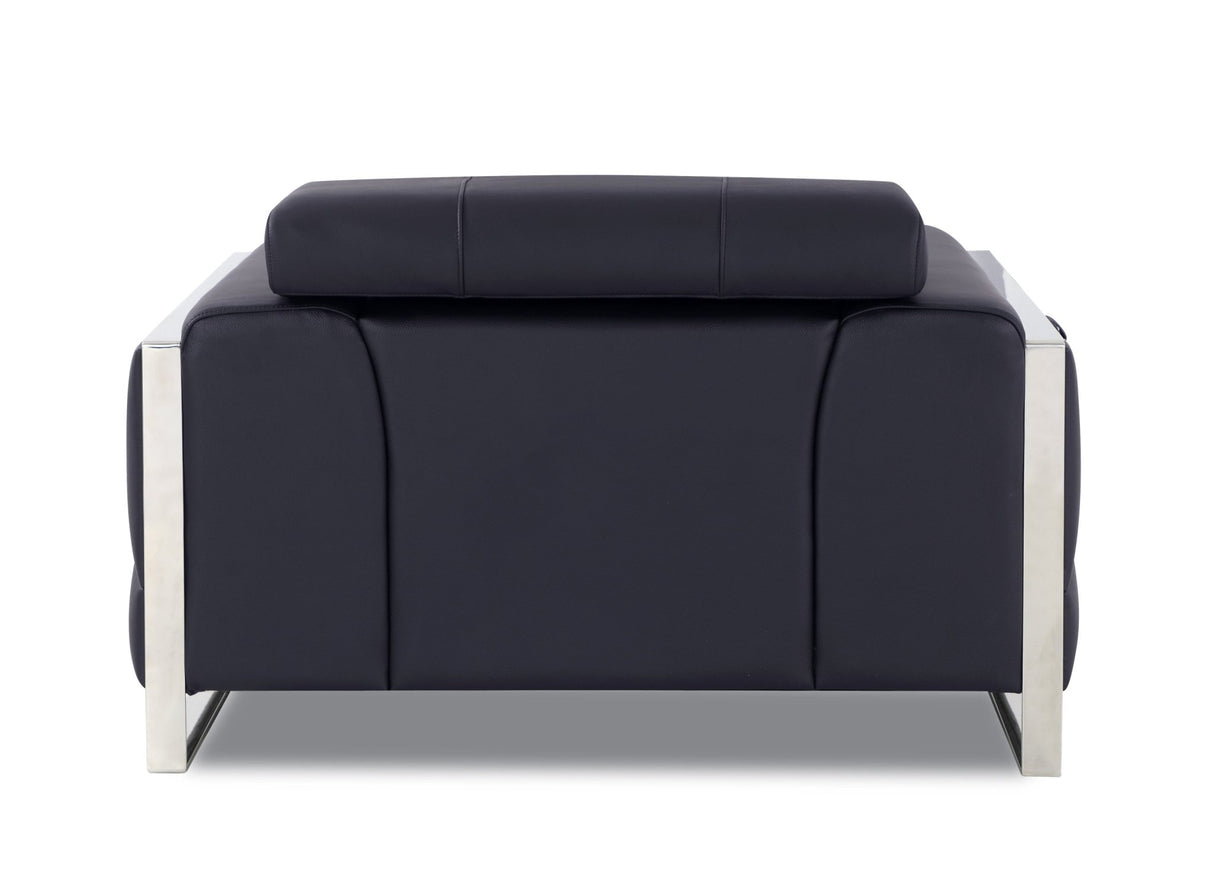 Global United Top Grain Italian Leather  Chair - Home Elegance USA