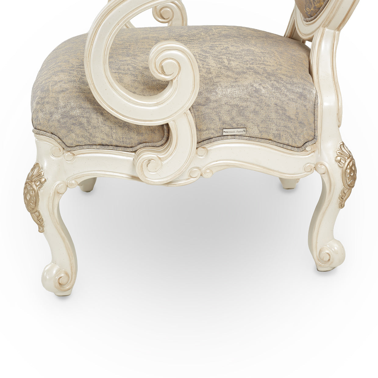 Aico Furniture - Lavelle Oval Back Wood Chair Mystic In Classic Pearl - 54834-Mystc-113
