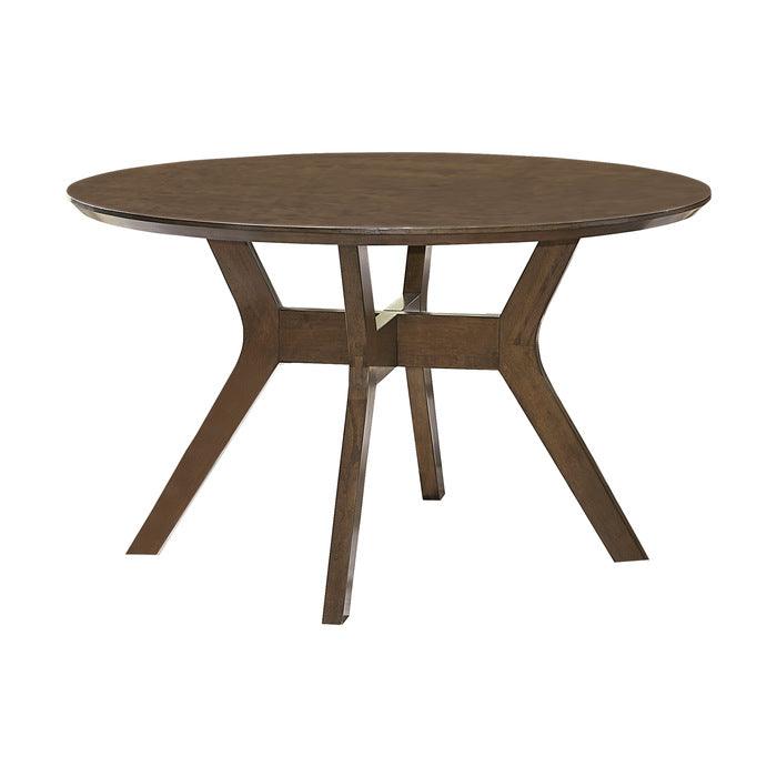Homelegance - Edam Brown 6 Piece Round Dining Room Set - 5492-52-6