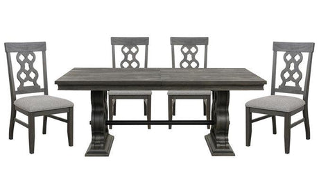 Arasina Dark Pewter 5 Piece Extendable Rectangular Dining Table Set 5559N - 96 - 5 | Homelegance | Home Elegance USA