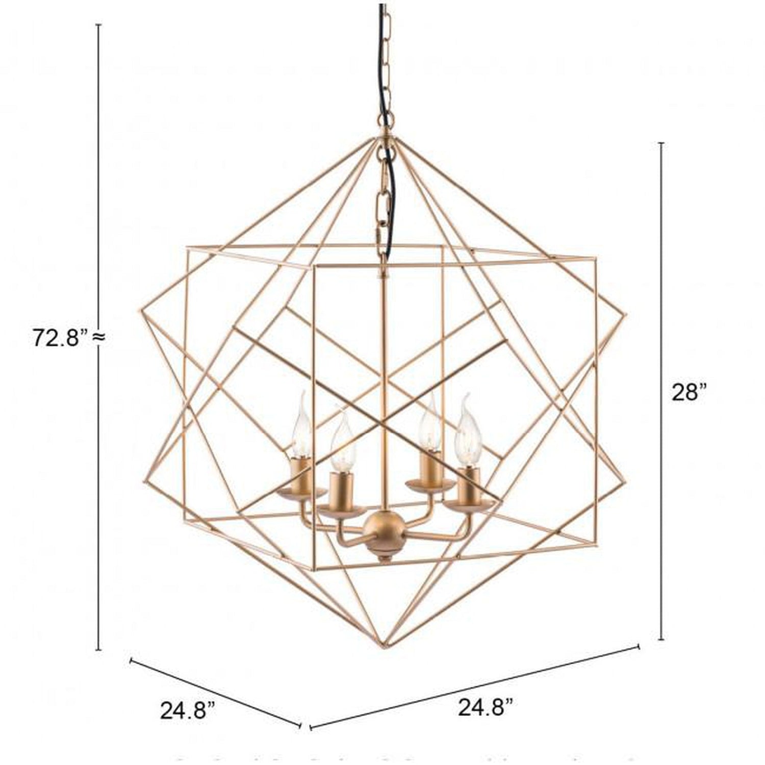 Zuo Penta Ceiling Lamp Gold