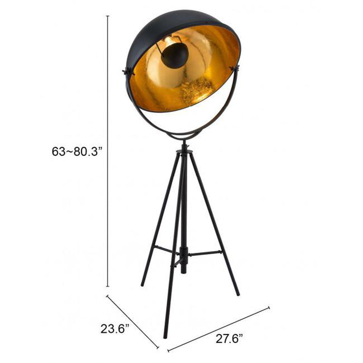 Zuo Vauxhall Floor Lamp Antique Black