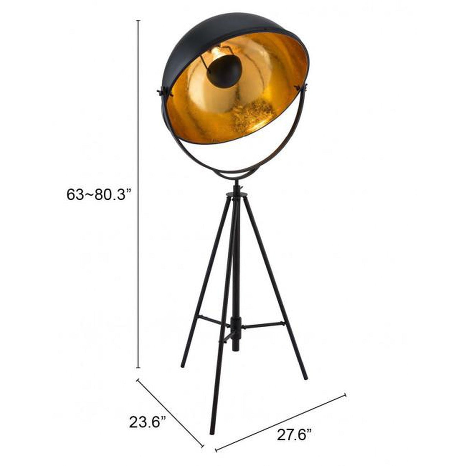 Zuo Vauxhall Floor Lamp Antique Black