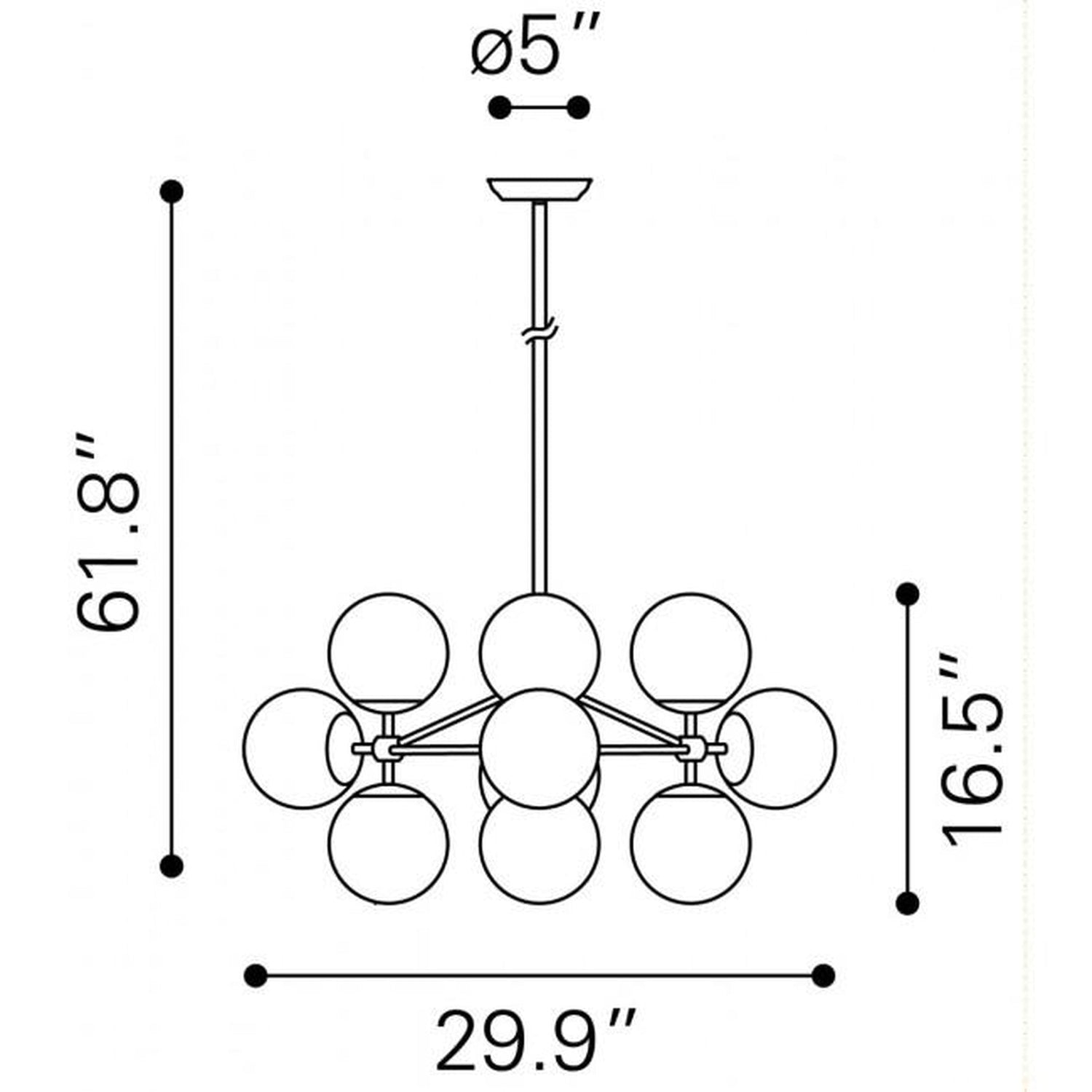 Zuo Belfast Ceiling Lamp Black