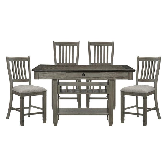 Homelegance - Granby 5 Piece Dining Room Set In Antique Gray - 5627Gy-36-5Set