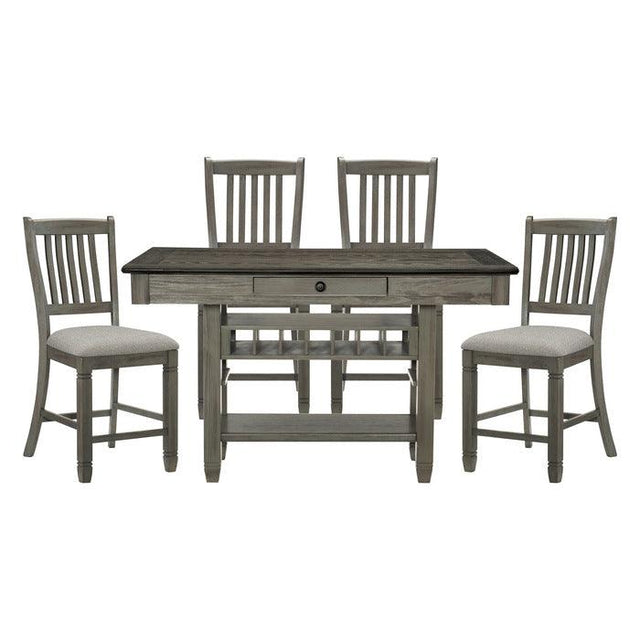 Homelegance - Granby 5 Piece Dining Room Set In Antique Gray - 5627Gy-36-5Set