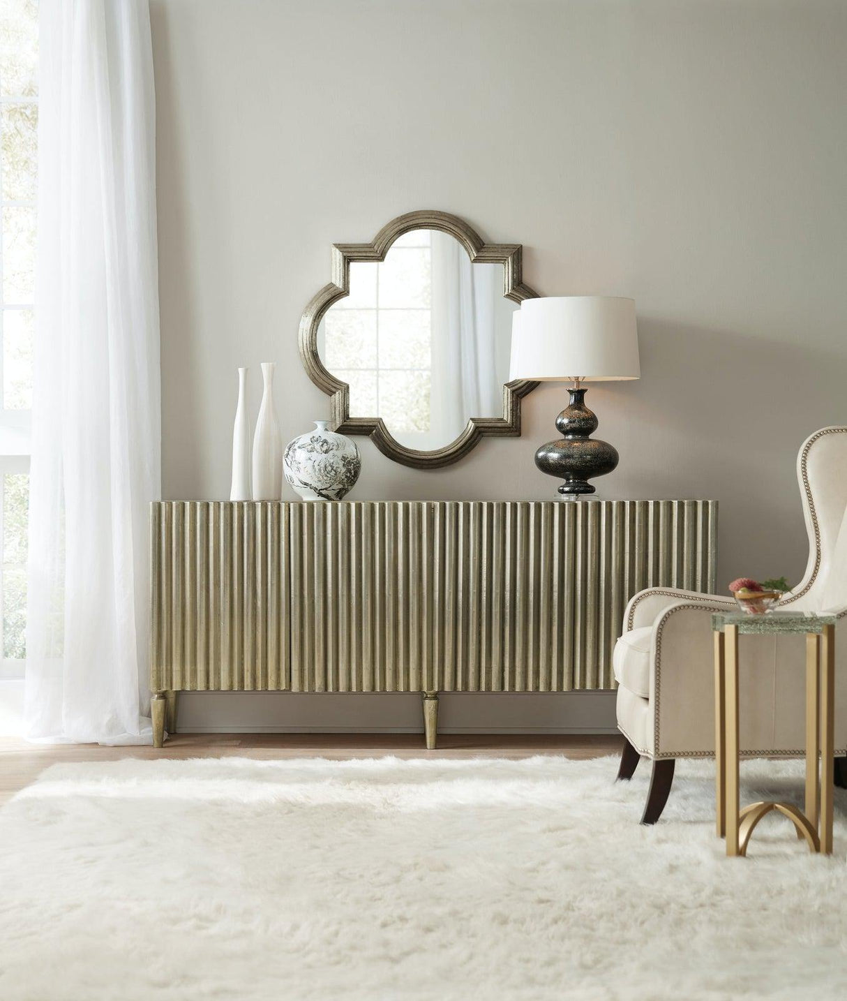 5637 - 85 German Silver Console | Hooker | Home Elegance USA