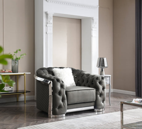 Glory Furniture Sapphire G0590A-C Chair ,  Gray - Home Elegance USA